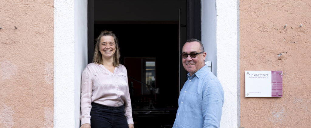 Das Team der WORTSTATT, Franziska Kucera und Frank Martin Siefarth, ein Büro für Konzeption Textgestaltung Redaktion Lektorat. 