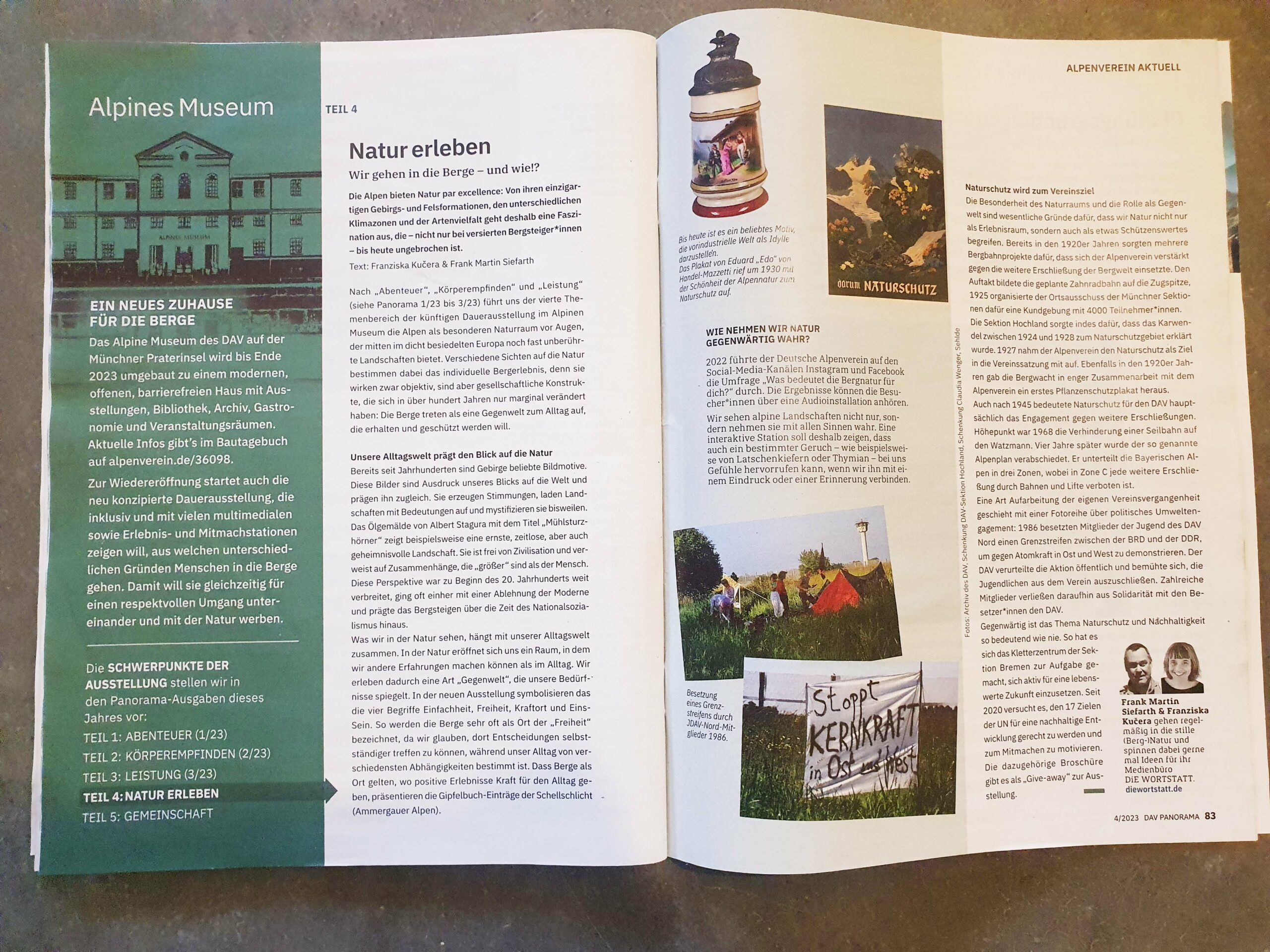 Aufgeschlagenes Magazin Panorama des Deutschen Alpenvereins